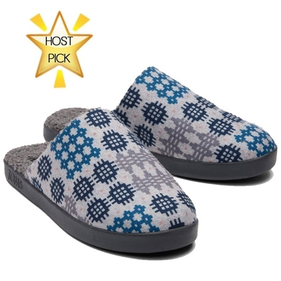 Toms Harbor Slippers Shoes Frost Grey Snowdon Repreve Ltd Edition Sherpa NIB - Picture 1 of 10